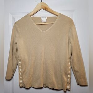 Vintage 90s Pierre Cardin Sweater with Side Buttons (M)